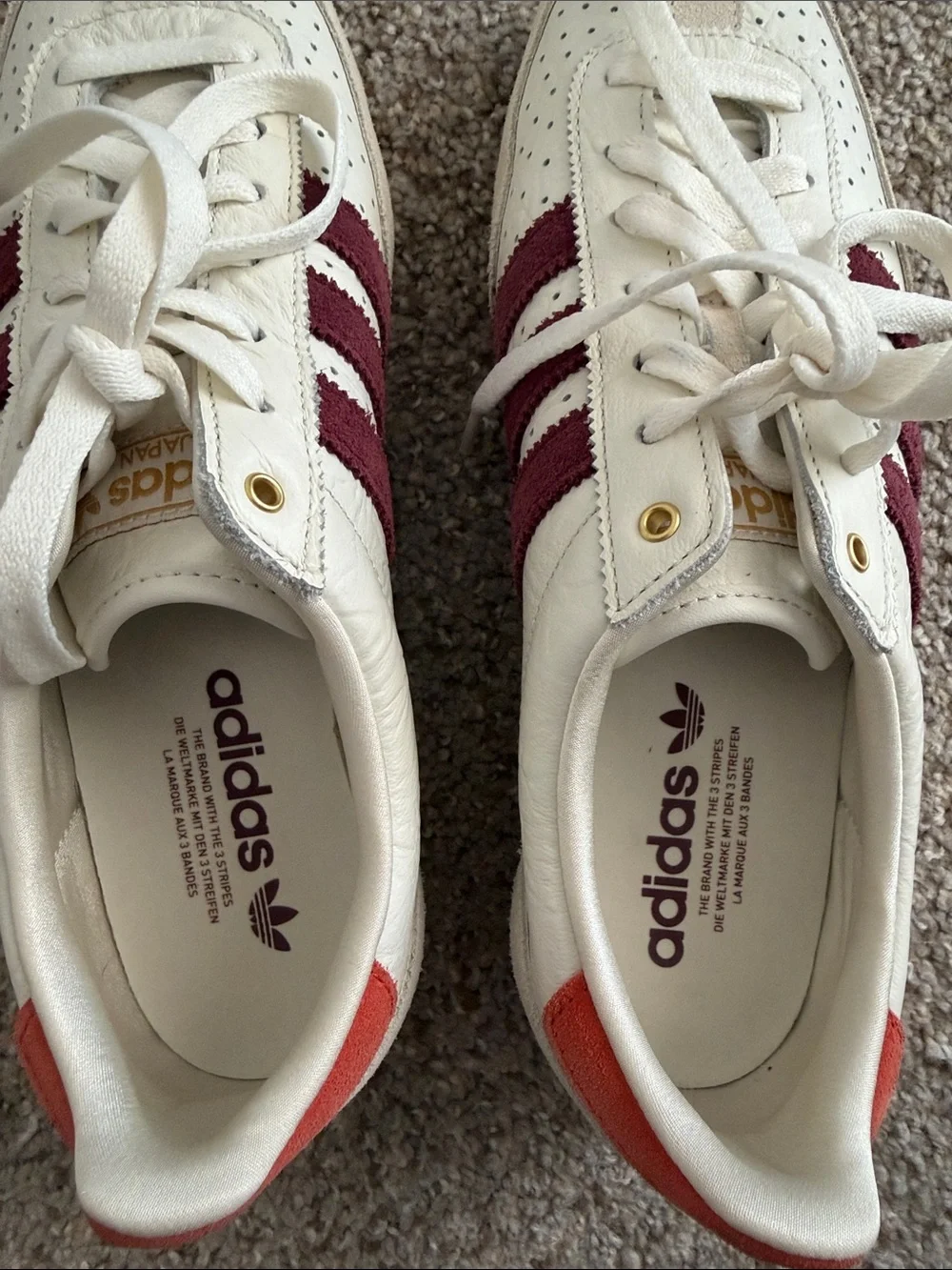 adidas Japan Low-Top Sneakers — Cream, Burgundy & Rust - Picture 7 of 8